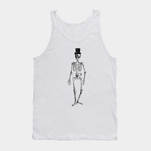 Gentleman Skeleton with Top Hat Tank Top